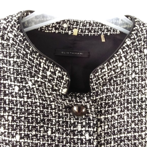 Elie Tahari Tweed Virgin Wool Blend Blazer Suit Jacket - Picture 2 of 9